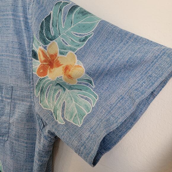Tommy Bahama Blue Silk Turkish Sea‎ Bloom Adrift Floral Button Front Shirt Large - Picture 10 of 16